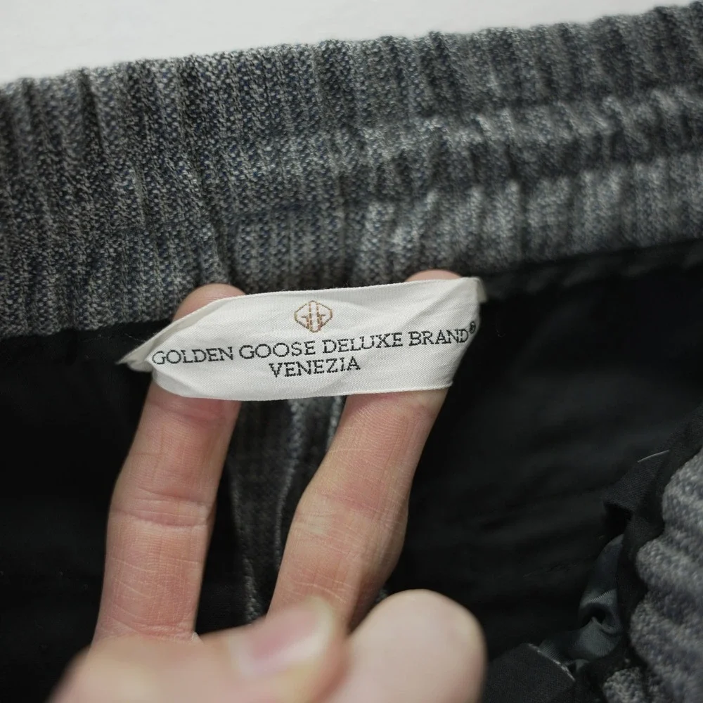 Golden Goose‎ Deluxe Lyman Trousers Grey Textured Elastic Waist Pants M
